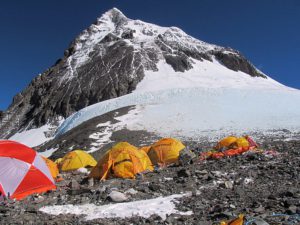 Are older adventure sports fans a risk or an inspiration Wikimedia CC image of Summit camp Everest by Tirthakanji