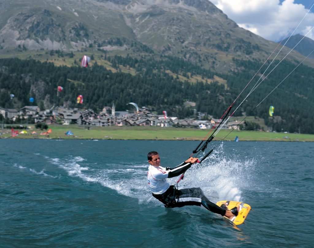 Lake Silvaplana kitesurf holiday in Switzerland to where kitesurfing began