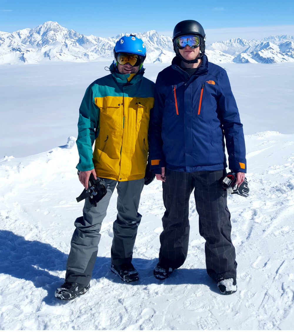 View of Mont Blanc during Review of Les Arcs spring snowboarding holiday in Arc 1950