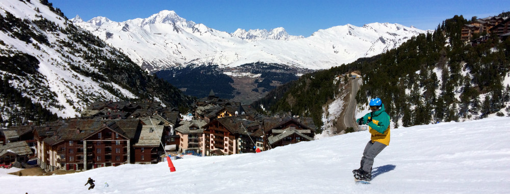 Review spring snowboarding holiday in Arc 1950