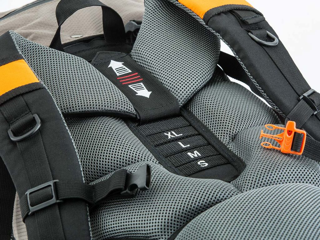 Adjustable back system on the Skandika Bogong medium rucksack