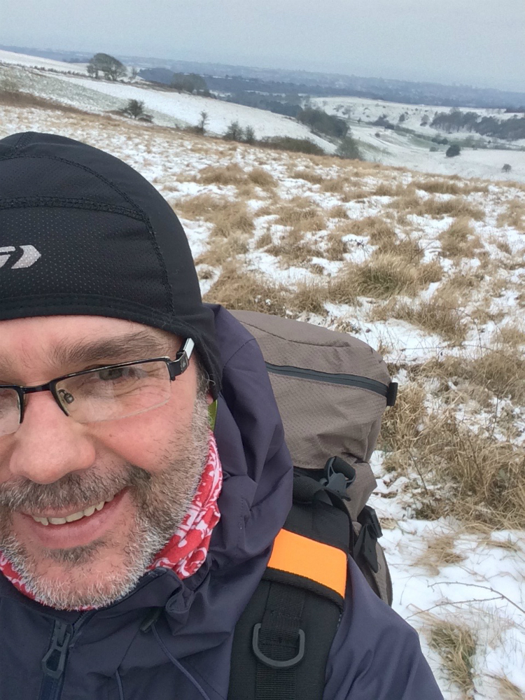 Skandika medium backpack carried in the winter