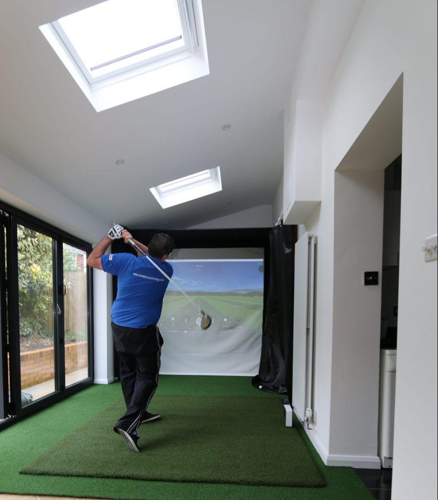 Home golf simulator Google CC image by Golf Swing Systems Home golf simulator Google CC image by Golf Swing Systems