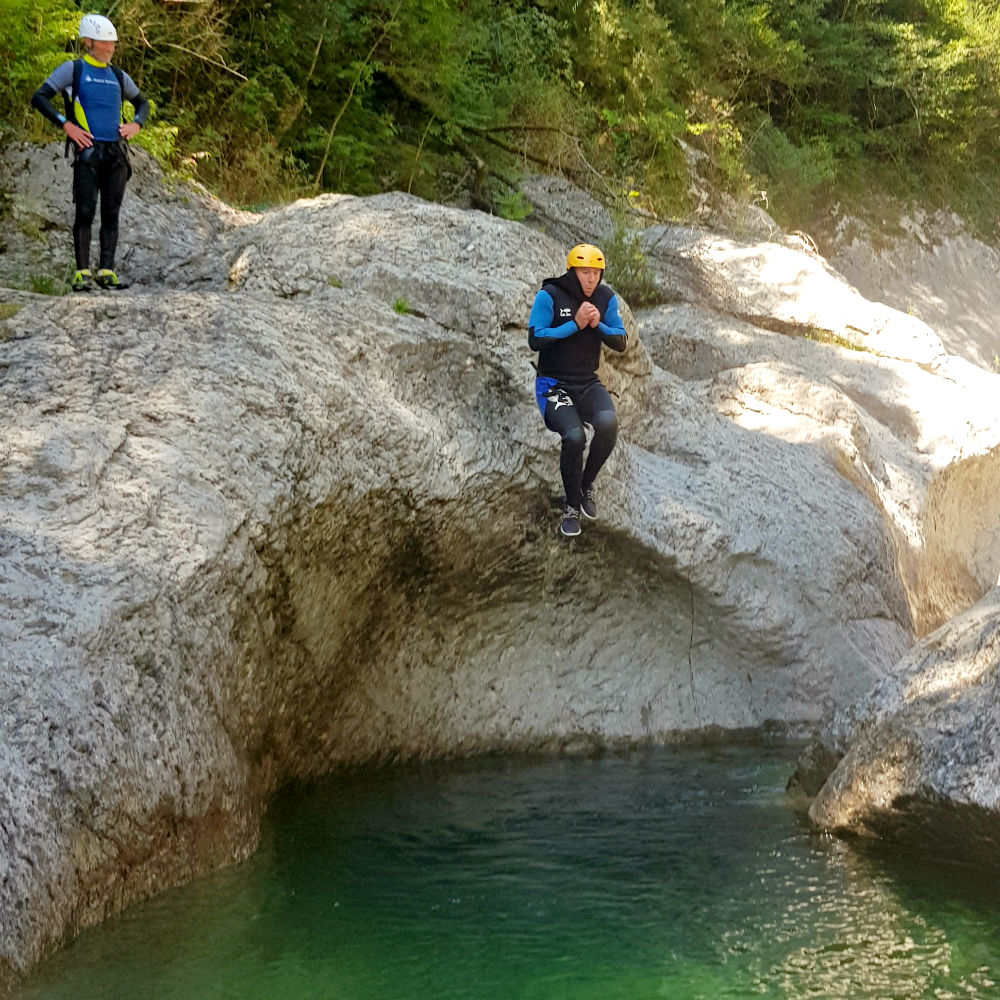 Canyoning in Spain during French Pyrenees adventure holiday review