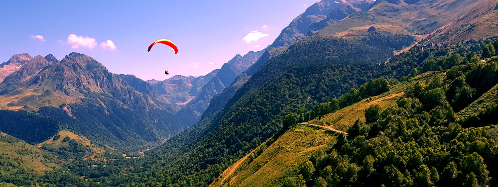 paragliding in Louron Valley during French Pyrenees adventure holiday review