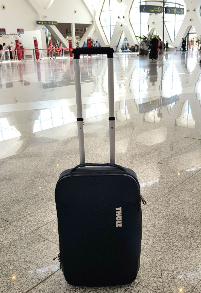 Review of Thule Subterra Carry On luggage Versatile and robust cabin bag at Marrakech airport
