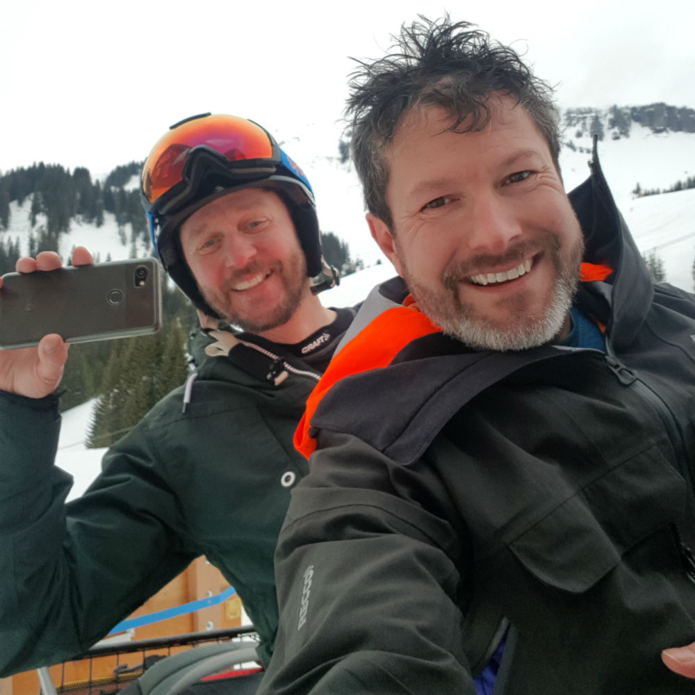 Snowmobile to Hotel Bergfrieden on Damuls-Mellau snowboarding holiday in Bregenzerwald Austria
