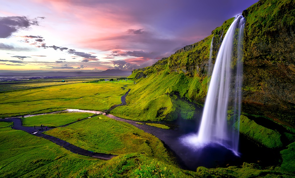 Best Summer Adventures for Students: Top 18-30 Activity Holidays Seljalandsfoss Cliff Waterfall Falls in Iceland maxpixel royalty free image