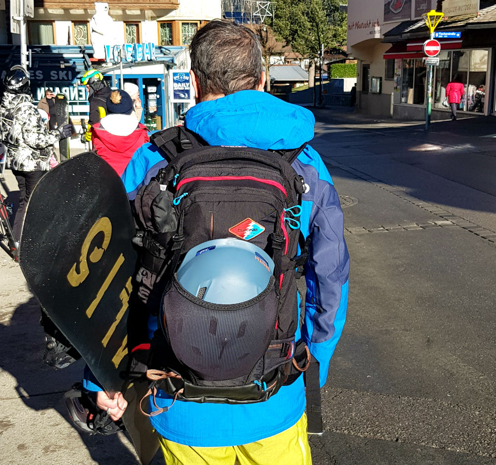 Dakine Team Poacher 26L review Avalanche airbag compatible backpack helmet carry