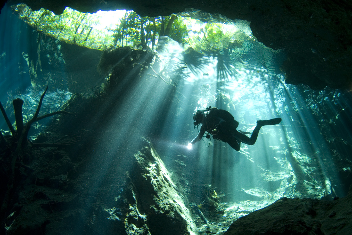 scuba diving at the Yucatan Cenotes