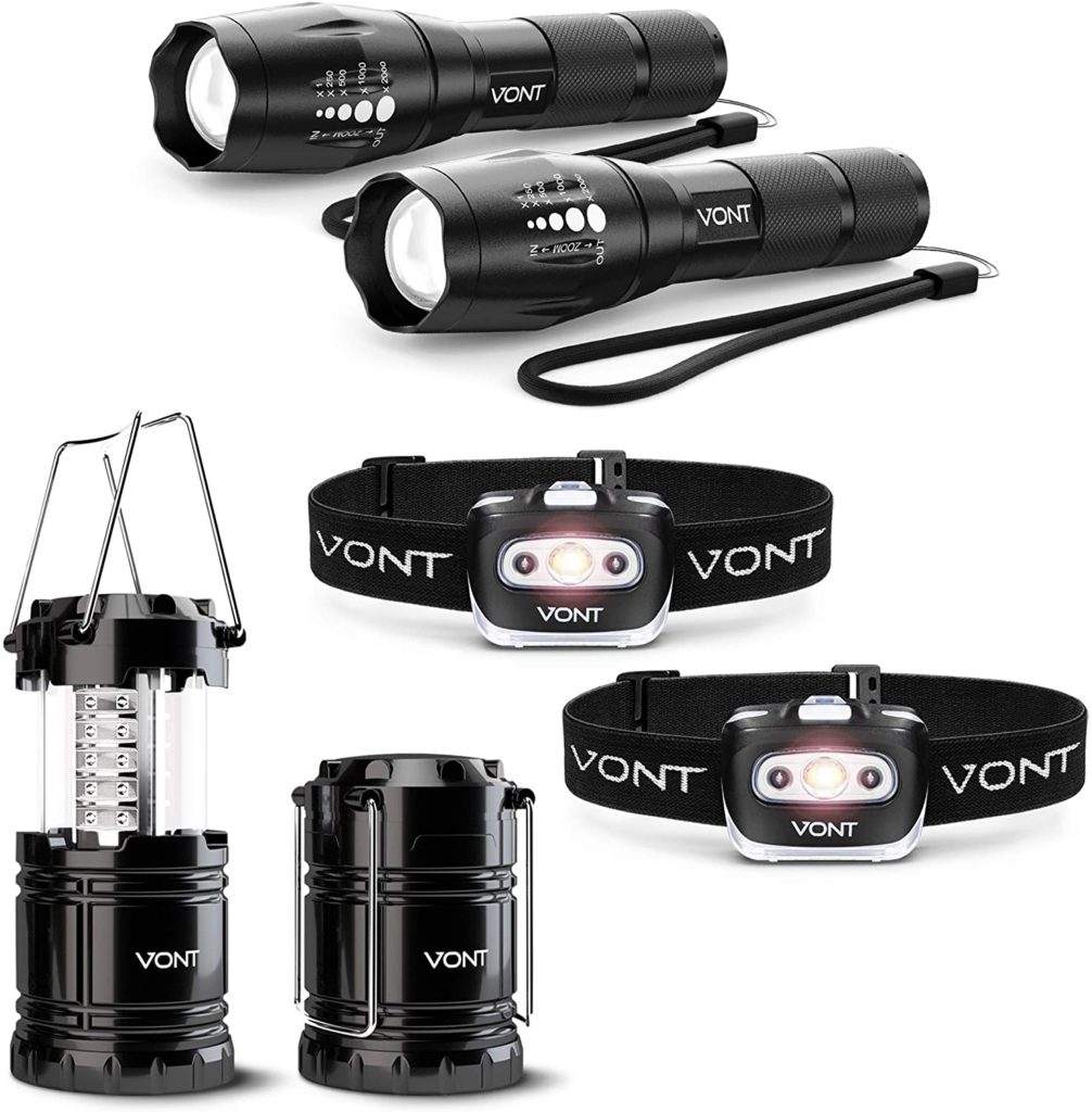 What do I need to camp Vont lighting survival pack