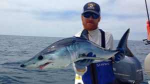 Mako shark caught on southern California shark fishing charters in San Diego